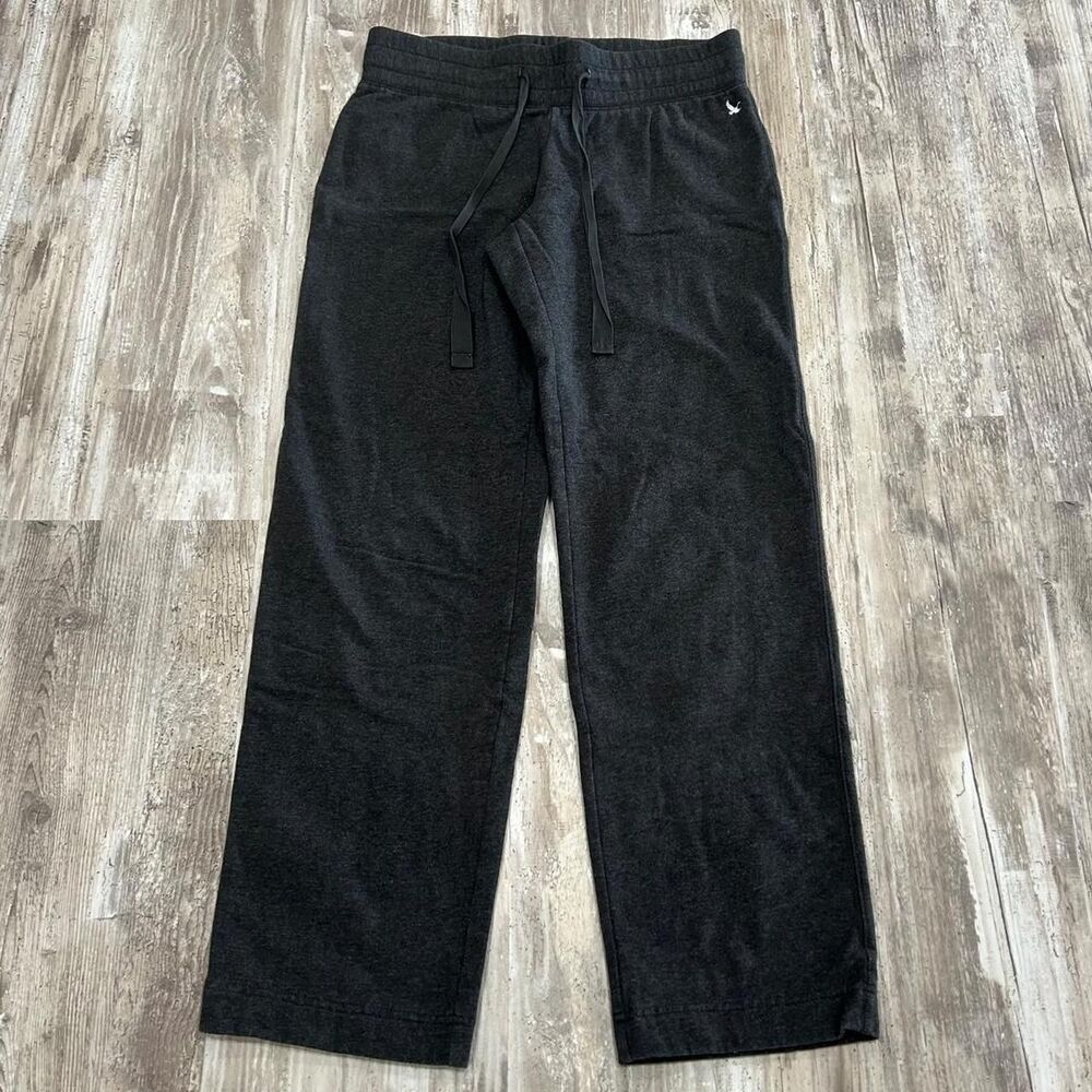 Eddie Bauer Women's athleisure charcoal gray wide-leg loungewear vintage sweatpa